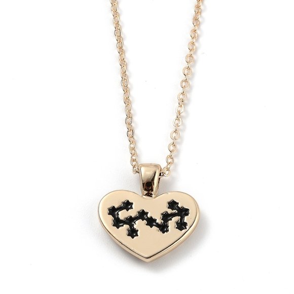 Gold and Black Crystals Scorpio constellation pendant necklace W extender chain - Picture 1 of 4